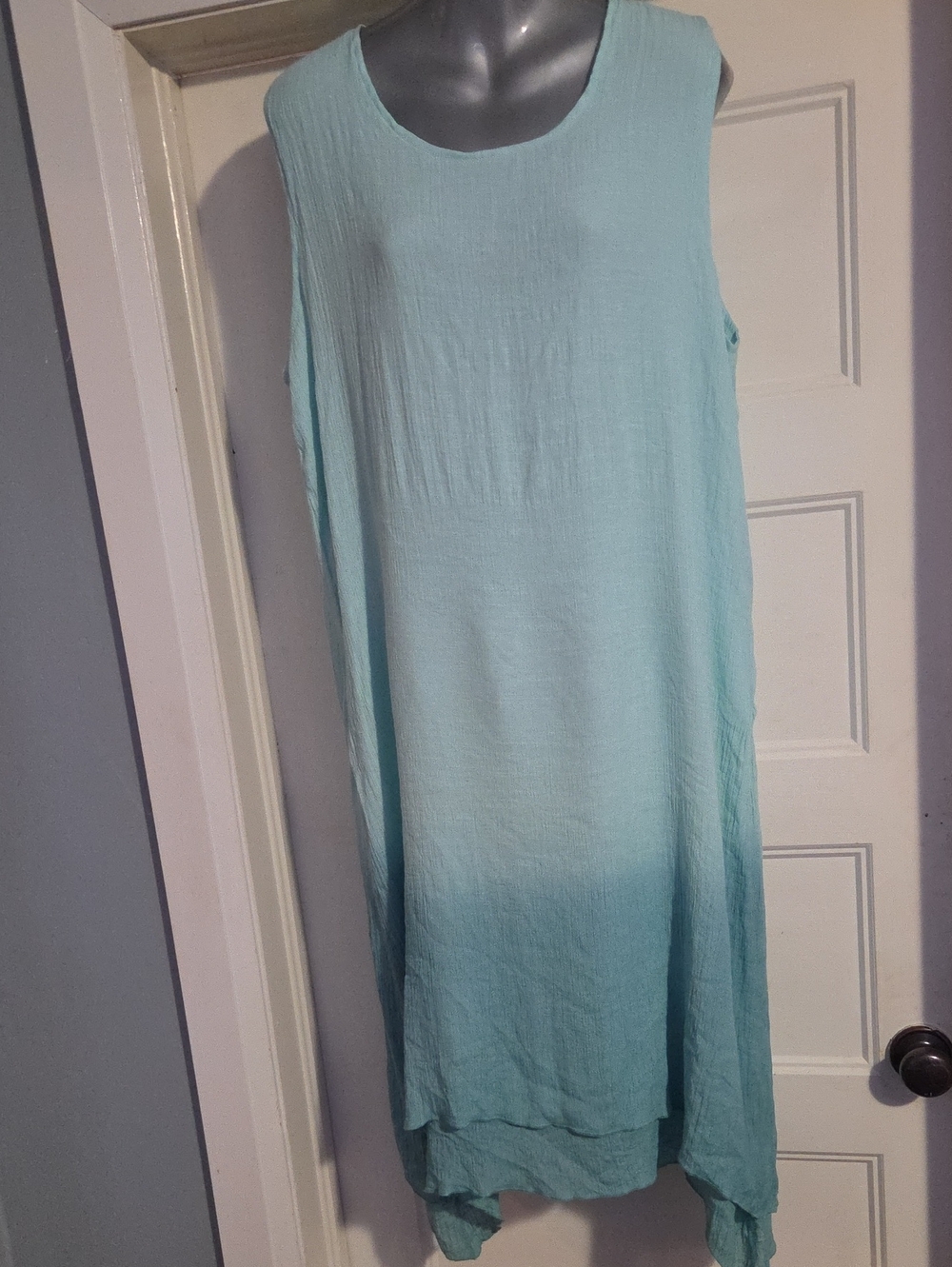 Light Blue Sleeveless Shift Dress - Women